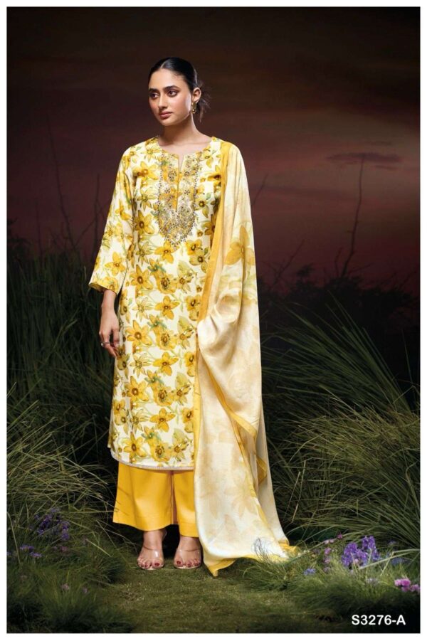 My Fashion Road Ganga Fashion Laurie Premium Design Muslin Suit | S3276  – A