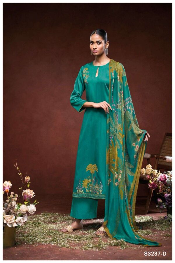 My Fashion Road Ganga Fashion Lemei Cotton Satin Fancy Suit  | S3237 – D