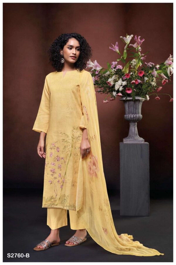 My Fashion Road Ganga Fashion Levelle Fancy Linen Cotton Suit | S2760 – B