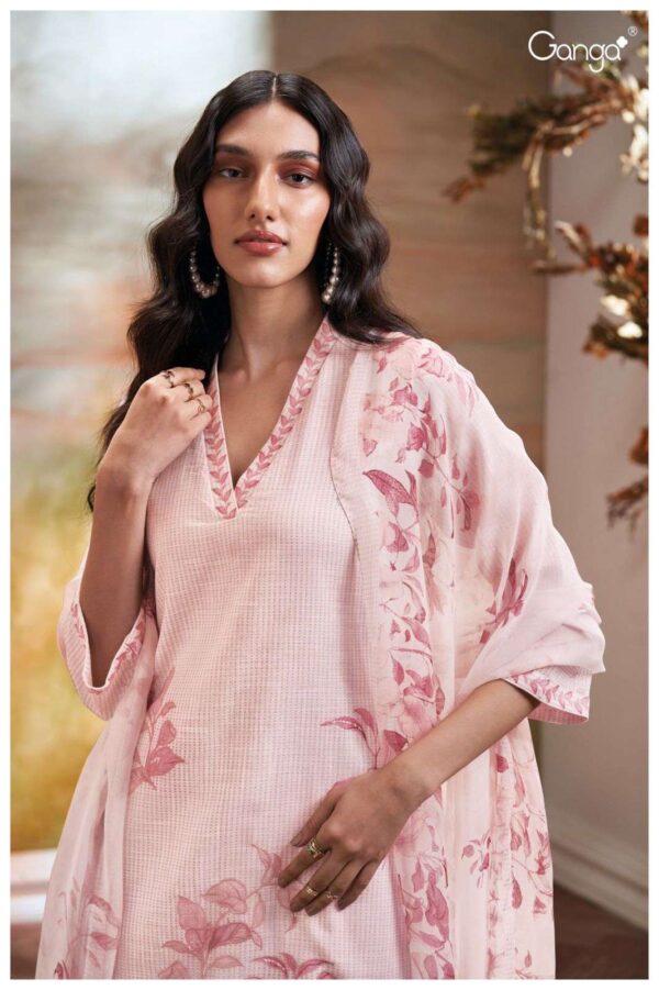 My Fashion Road Ganga Fashion Manasvi Fancy Cotton Linen Suit  | S2659 – D