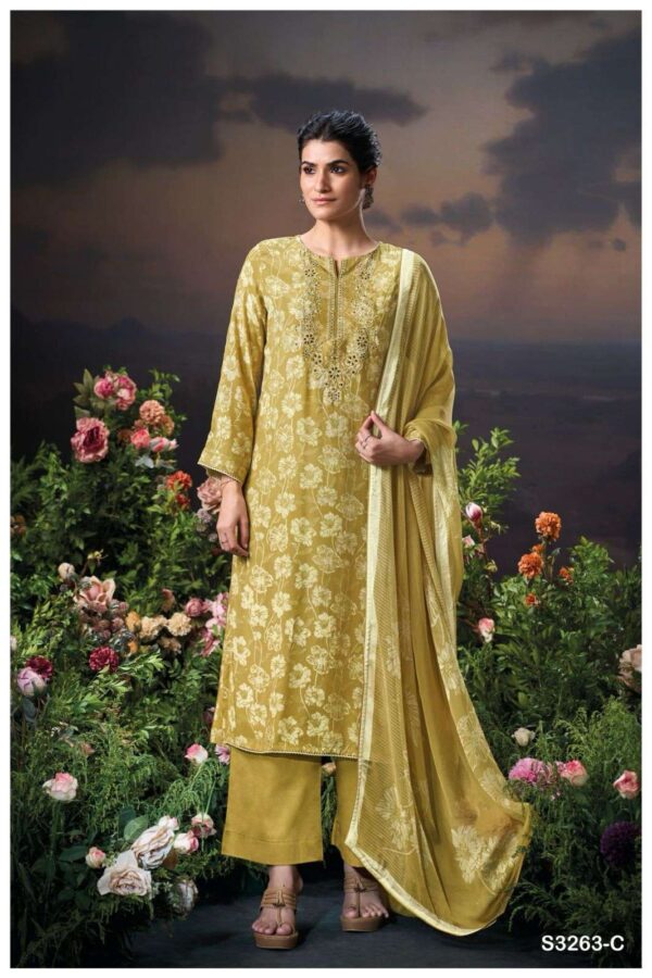 My Fashion Road Ganga Fashion Terina Pure Viscose Muslin Premium Suit | S3263 – C
