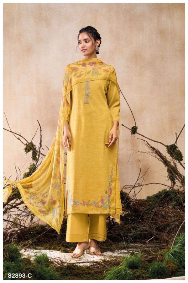 My Fashion Road Ganga Fashion Umbi Woven Cotton Premium Design Suit | S2893 – C