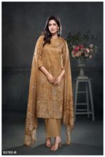 My Fashion Road Ganga Fashion Yen Premium Design Satin Cotton Suit | S2782-B
