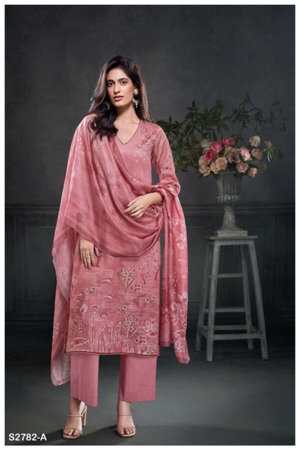 My Fashion Road Ganga Fashion Yen Premium Design Satin Cotton Suit | S2782-A