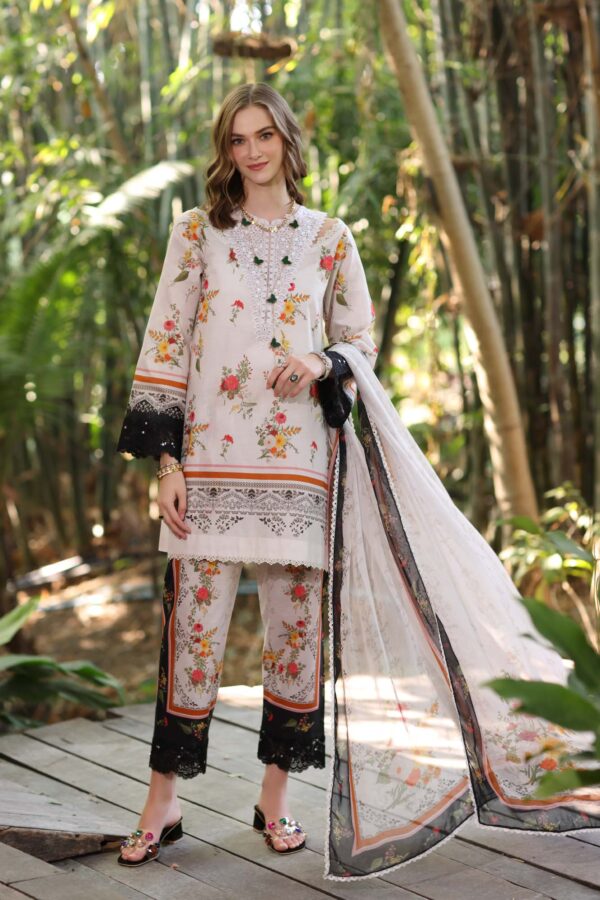 My Fashion Road Noor Luxe Printedkari by Saadia Aasad Lawn Collection 2025 | D4-B