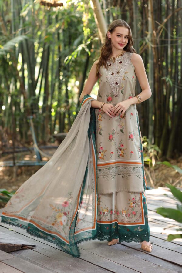 My Fashion Road Noor Luxe Printedkari by Saadia Aasad Lawn Collection 2025 | D4-A