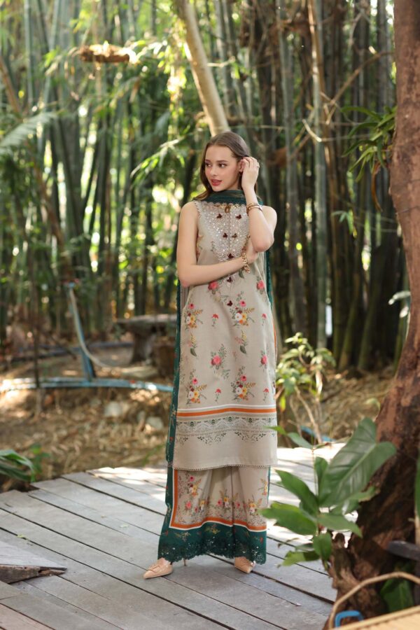 My Fashion Road Noor Luxe Printedkari by Saadia Aasad Lawn Collection 2025 | D4-A