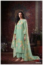 My Fashion Road Ganga Fashion Cora Fancy Work Cotton Linen Suit| S3405 – B