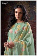My Fashion Road Ganga Fashion Cora Fancy Work Cotton Linen Suit| S3405 – B
