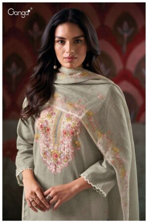 My Fashion Road Ganga Fashion Elishea Designer Cotton Linen Salwar Suit | S3411 – C