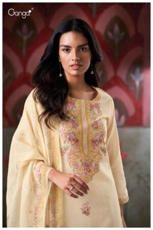 My Fashion Road Ganga Fashion Elishea Designer Cotton Linen Salwar Suit | S3411 – D