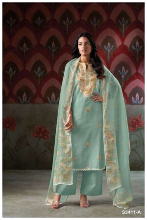 My Fashion Road Ganga Fashion Elishea Designer Cotton Linen Salwar Suit | S3411 – A