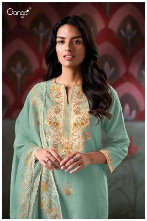 My Fashion Road Ganga Fashion Elishea Designer Cotton Linen Salwar Suit | S3411 – A