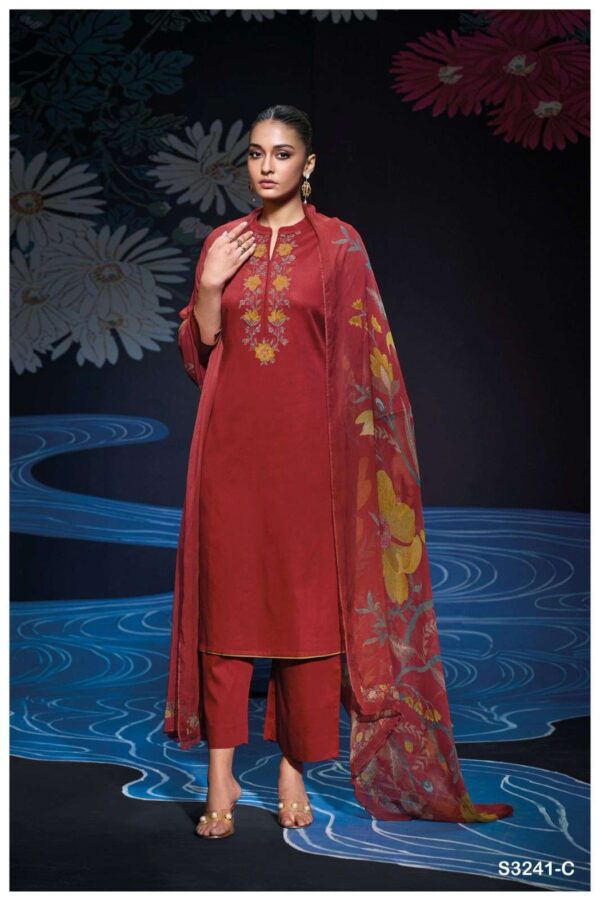 My Fashion Road Ganga Fashion Jaime Fancy Cotton Satin Dress | S3241 – C