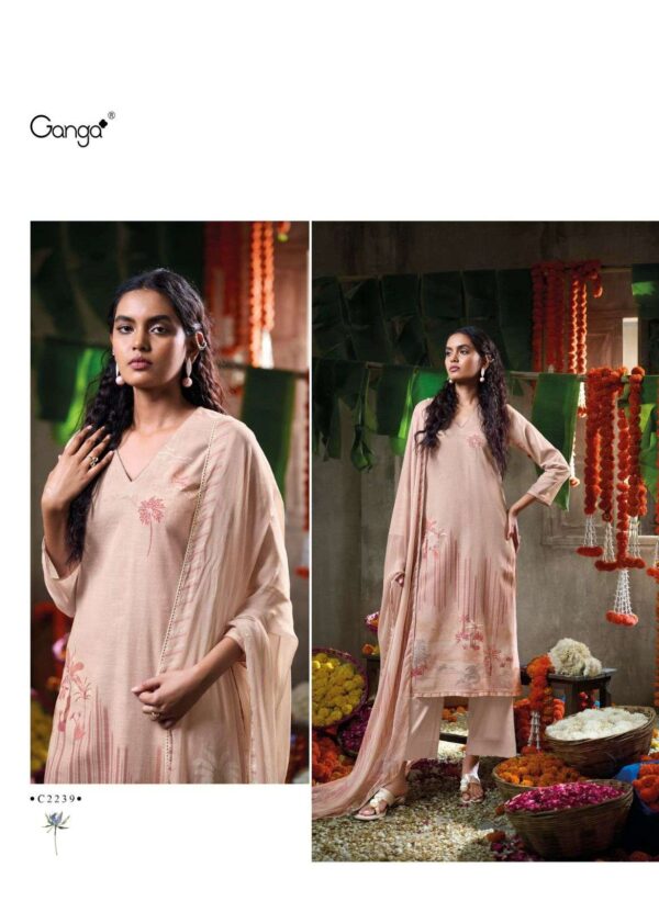 My Fashion Road Ganga Fashion Papillon Printed Cotton Linen Suit | C2239