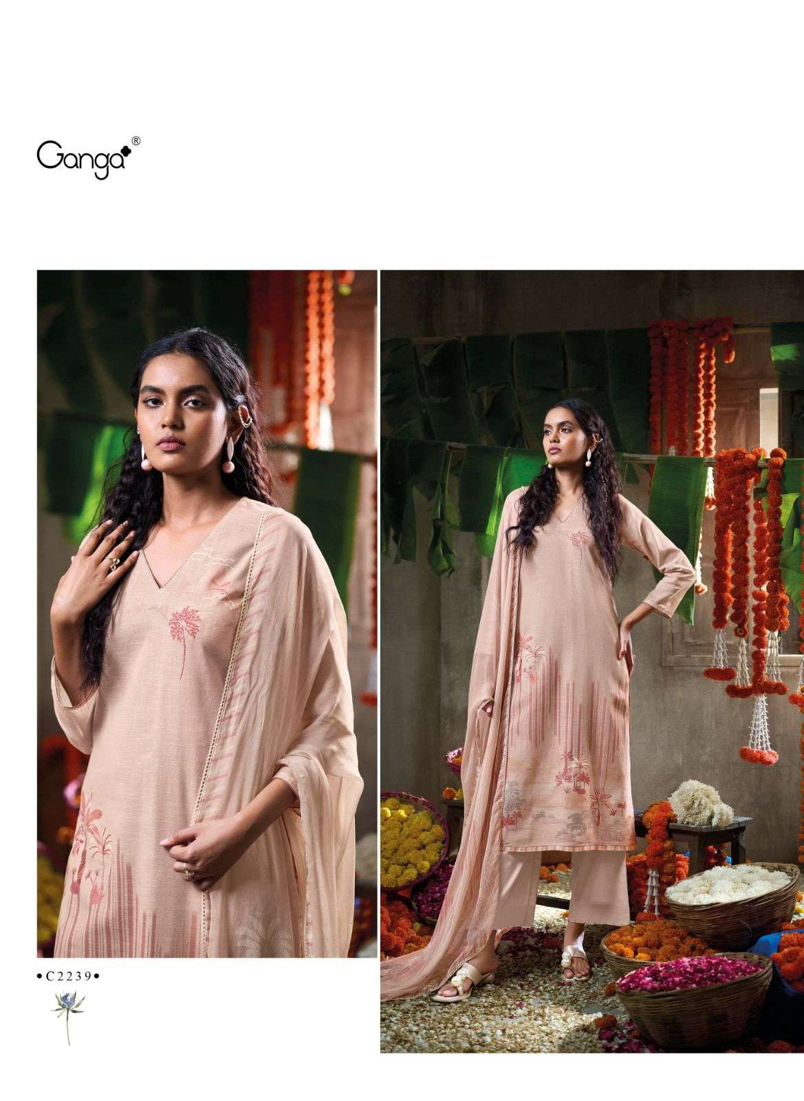 My Fashion Road Ganga Fashion Papillon Printed Cotton Linen Suit | C2239 My Fashion Road Ganga Fashion Papillon Printed Cotton Linen Suit | C2239