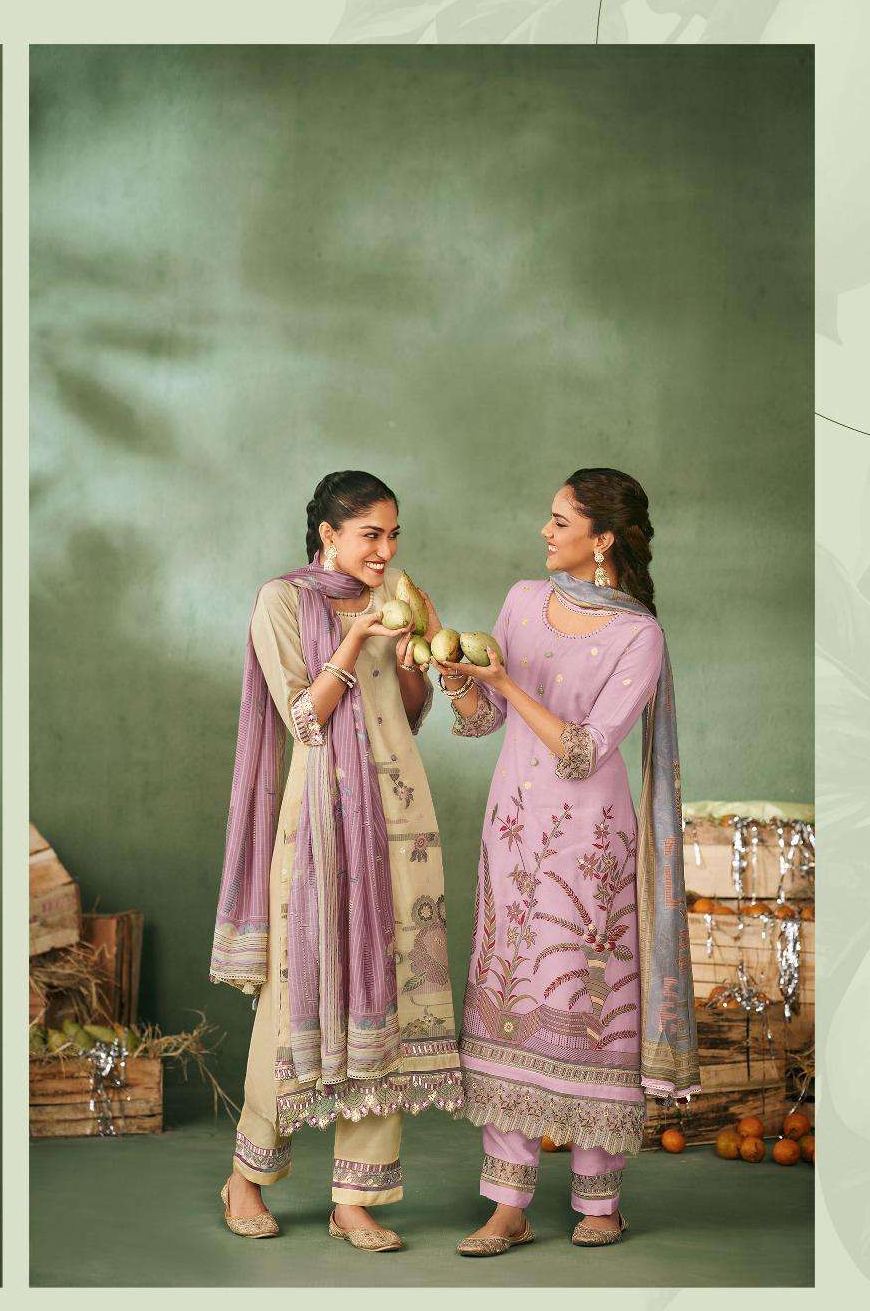 My Fashion Road Jay Vijay Aamras Designer Work Muslin Jacquard ladies Suit | 9941 My Fashion Road Jay Vijay Aamras Designer Work Muslin Jacquard ladies Suit | 9941