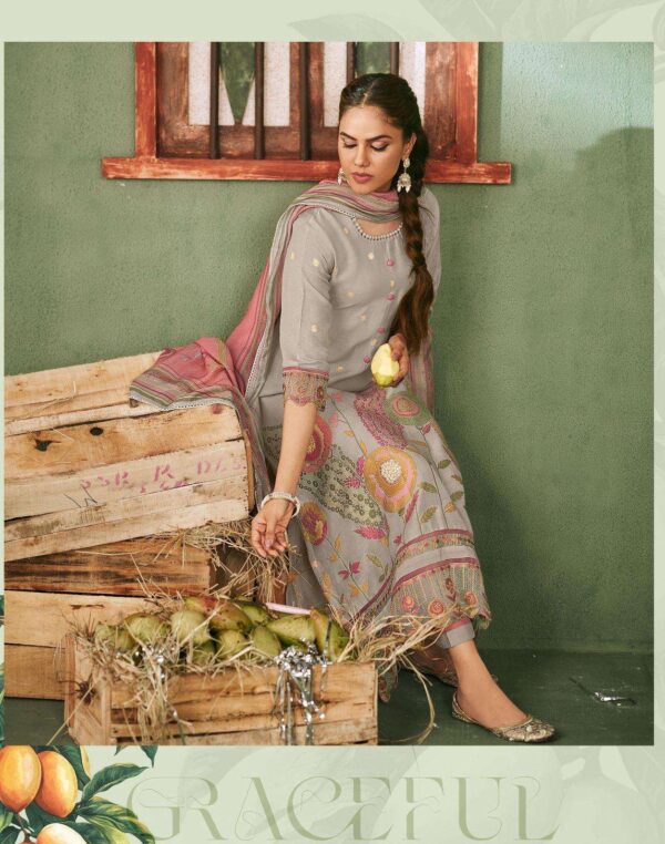 My Fashion Road Jay Vijay Aamras Designer Work Muslin Jacquard ladies Suit | 9943