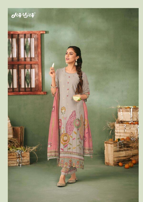 My Fashion Road Jay Vijay Aamras Designer Work Muslin Jacquard ladies Suit | 9943