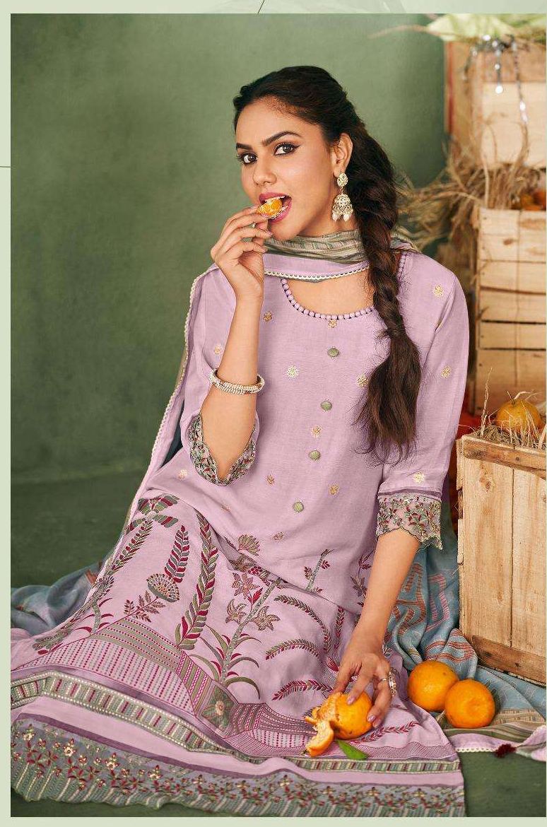 My Fashion Road Jay Vijay Aamras Designer Work Muslin Jacquard ladies Suit | 9941 My Fashion Road Jay Vijay Aamras Designer Work Muslin Jacquard ladies Suit | 9941