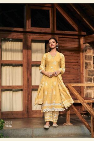 My Fashion Road Jay Vijay Parijat Fancy Wear Pure Cotton Latest Suit | 9686