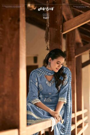 My Fashion Road Jay Vijay Parijat Fancy Wear Pure Cotton Latest Suit | 9687