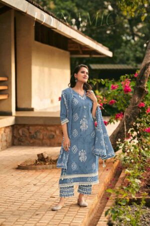 My Fashion Road Jay Vijay Parijat Fancy Wear Pure Cotton Latest Suit | 9687