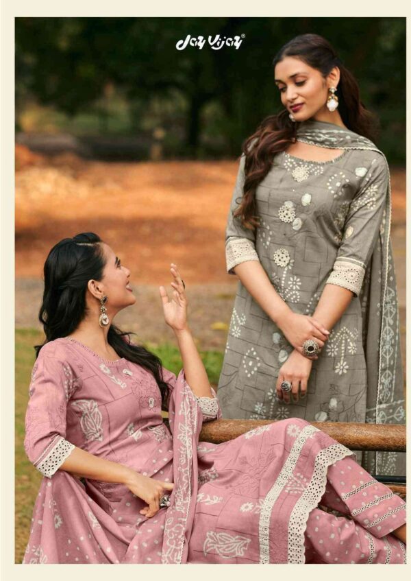 My Fashion Road Jay Vijay Parijat Fancy Wear Pure Cotton Latest Suit | 9682