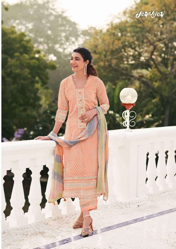 My Fashion Road Jay Vijay Saathi Exclusive Fancy Pure Organdy Suit | 9813