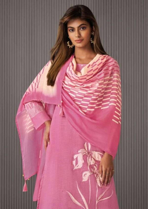My Fashion Road Omtex Cherry Fancy Work Linen Cotton Dress | 7091 – B