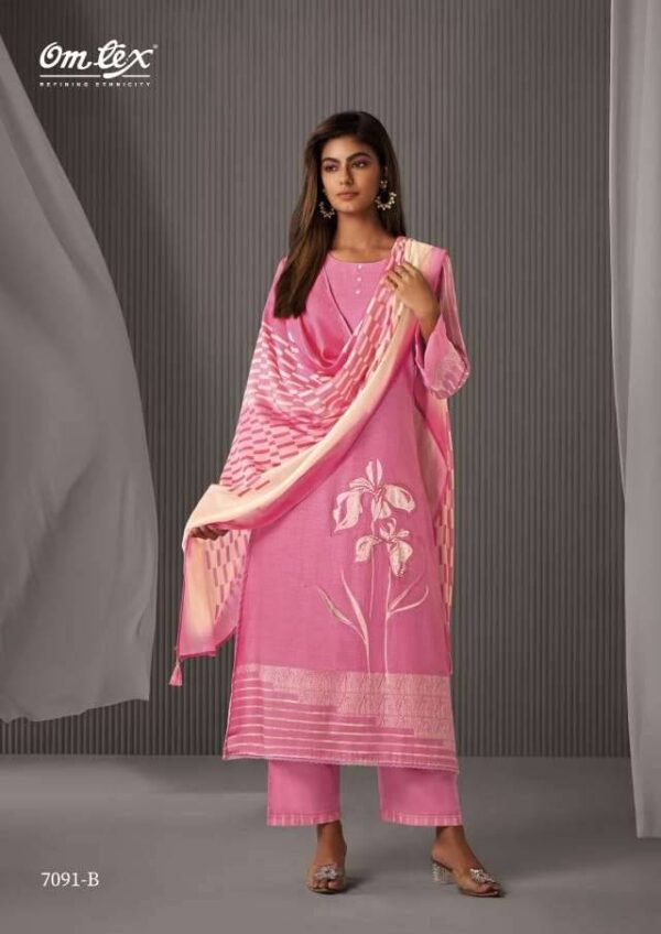 My Fashion Road Omtex Cherry Fancy Work Linen Cotton Dress | 7091 – B