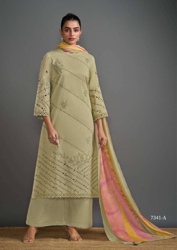 My Fashion Road Omtex Classic Fusion Designer Cotton Ladies Suit | 7341-A
