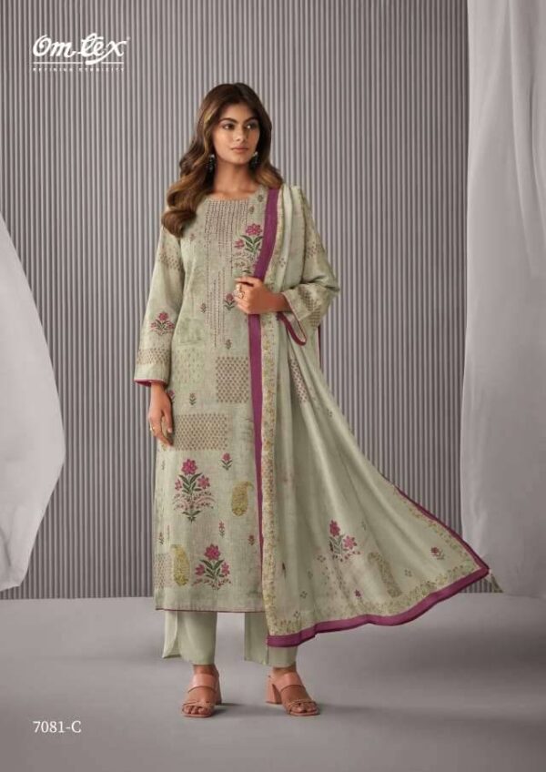 My Fashion Road Omtex Dakshin Digital Printed Linen Cotton Suit | 7081 – C