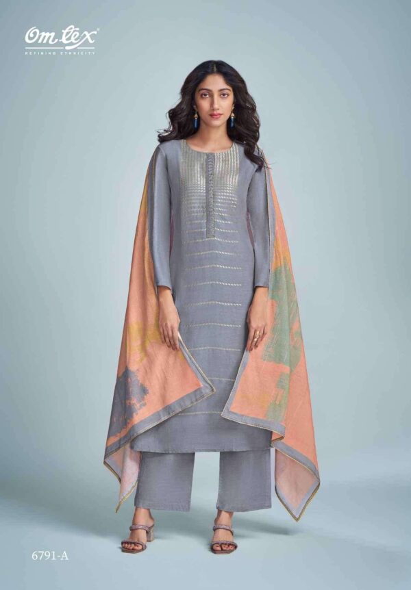My Fashion Road Omtex Grebe Trendy Wear Linen Jacquard Suit | 7311 – A