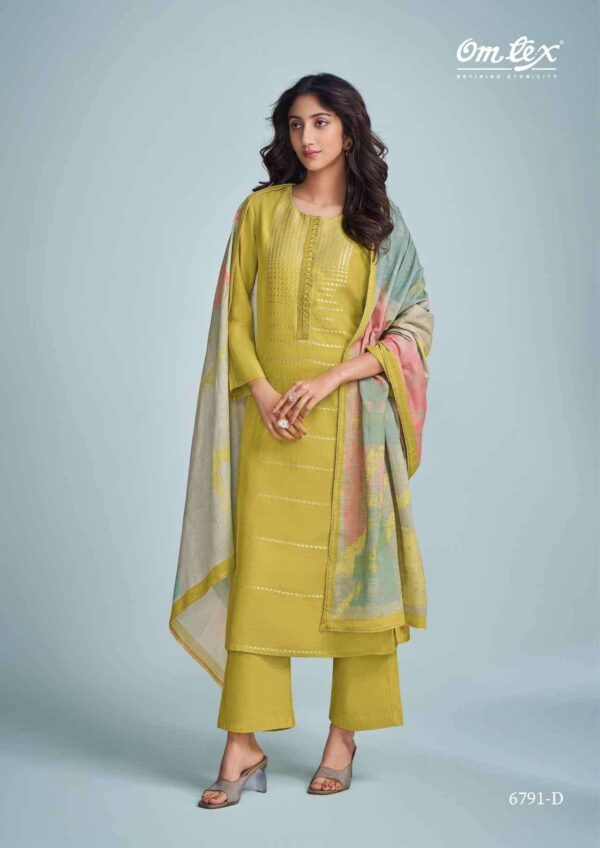 My Fashion Road Omtex Grebe Trendy Wear Linen Jacquard Suit | 7311 – D