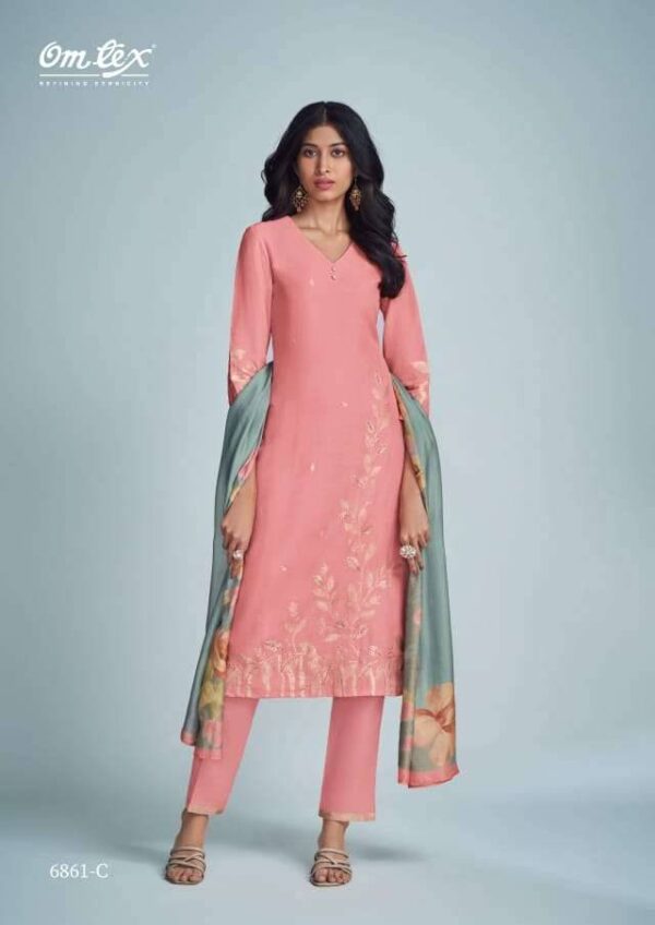 My Fashion Road Omtex Mismee Exclusive Linen Jacquard Suit | 6861 – C