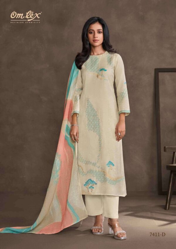 My Fashion Road Omtex Rizel Exclusive Cotton Jacquard Suit Latest Summer Suits | 7411 – D