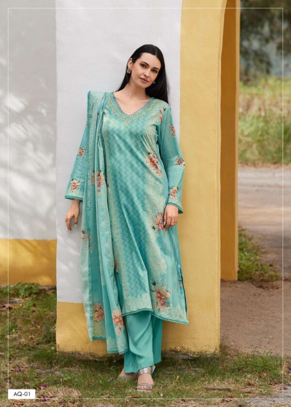 My Fashion Road Varsha Aqua Premium Design Cotton Salwar Suit | AQ – 01