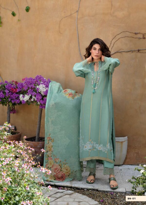 My Fashion Road Varsha Bianca Exclusive Designer Muslin Suit | BN – 01