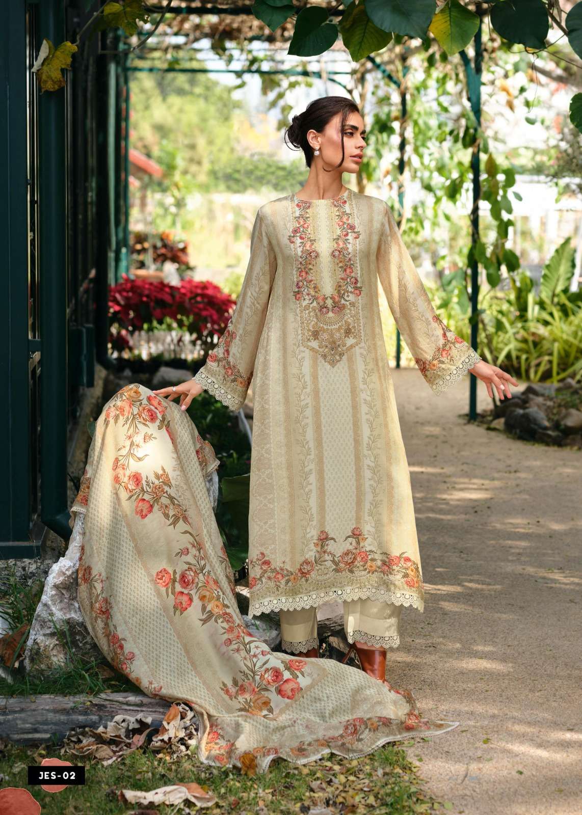 My Fashion Road Varsha Jardin En Soie Digital Prints Viscose Muslin Suit | JES – 02 My Fashion Road Varsha Jardin En Soie Digital Prints Viscose Muslin Suit | JES – 02