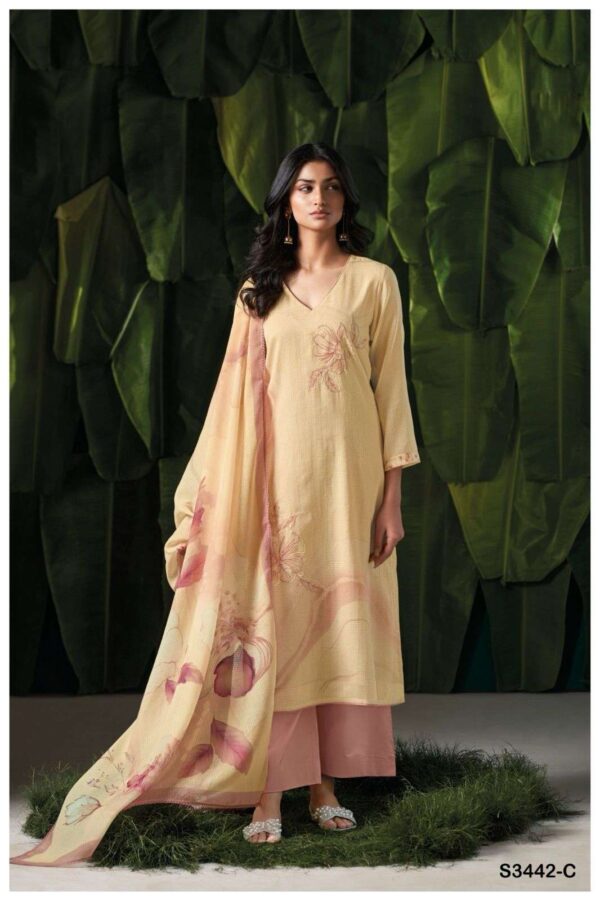 My Fashion Road Ganga Fashion Beverly Printed Cotton Fancy Summer Suit | S3442-C