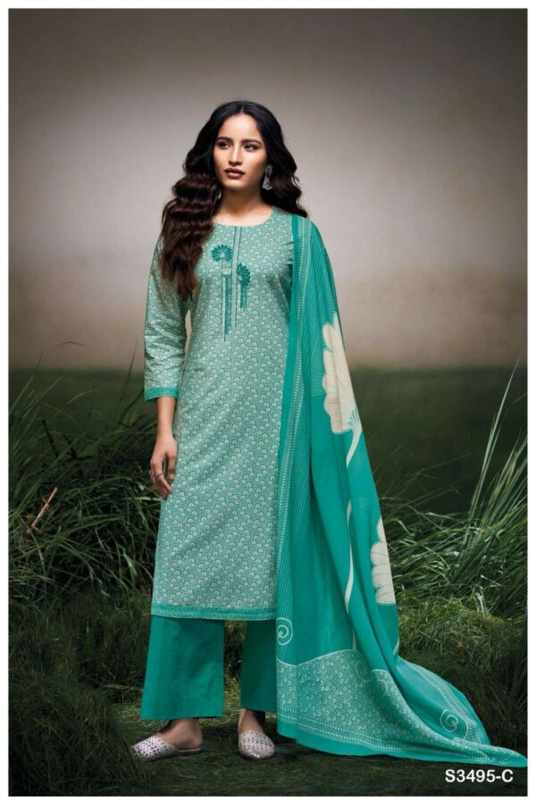 My Fashion Road Ganga Fashion Carissa Premium Cotton Summer Suit | S3495-C