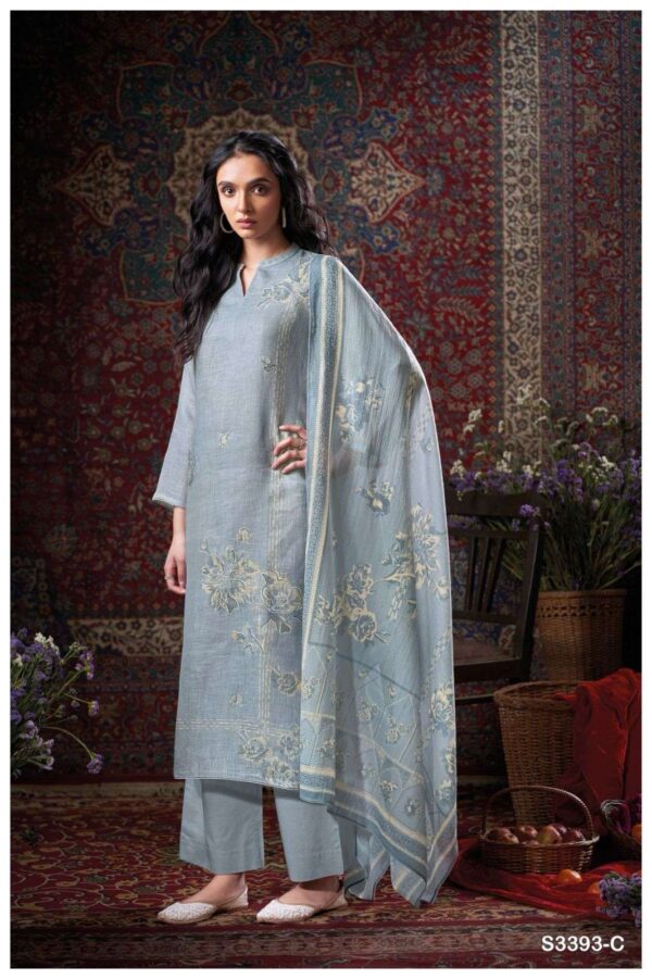 My Fashion Road Ganga Fashion Delila Premium Designs Linen Summer Suit | S3393-C