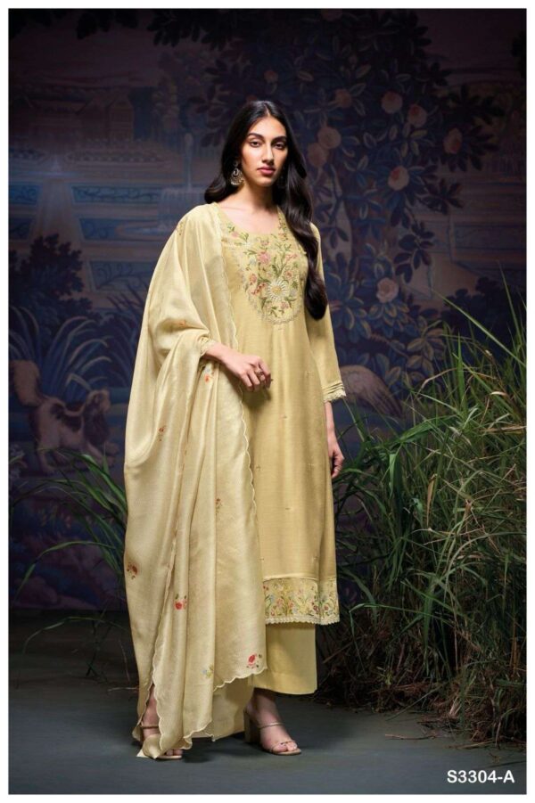 My Fashion Road Ganga Fashion Elanor Fancy Bemberg Silk Suit | S3304-A