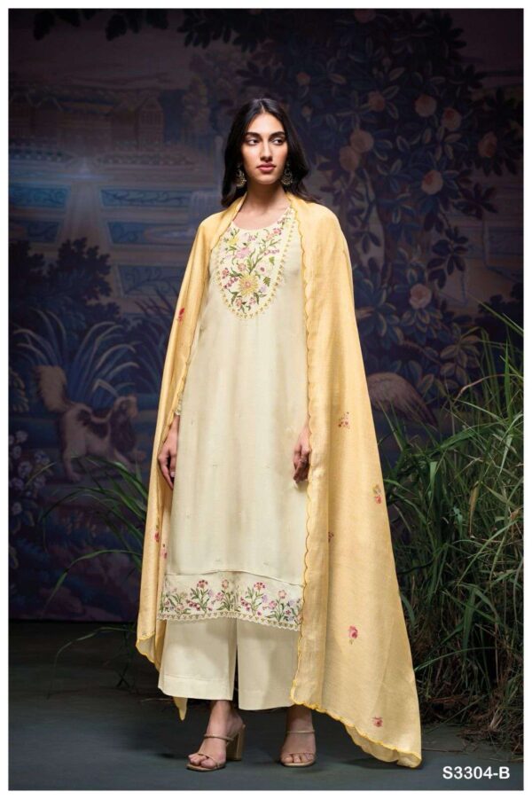 My Fashion Road Ganga Fashion Elanor Fancy Bemberg Silk Suit | S3304-B