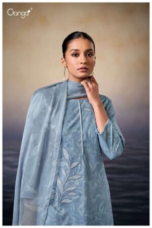 My Fashion Road Ganga Fashion Kaczie Stylish Cotton Unstitch Suit | S3451-A
