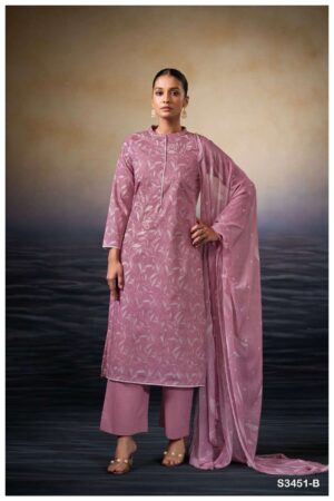My Fashion Road Ganga Fashion Kaczie Stylish Cotton Unstitch Suit | S3451-B