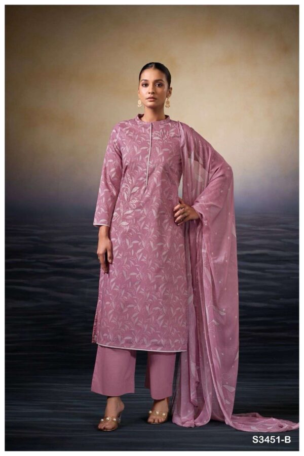 My Fashion Road Ganga Fashion Kaczie Stylish Cotton Unstitch Suit | S3451-B