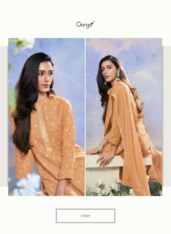My Fashion Road Ganga Fashion Sahar Pure Linen Jacquard Exclusive Suit | C2029
