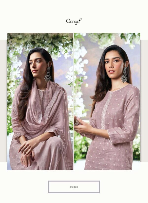 My Fashion Road Ganga Fashion Sahar Pure Linen Jacquard Exclusive Suit | C2028
